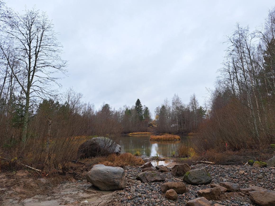 Purouoma Hamarintieltä lampareelle.